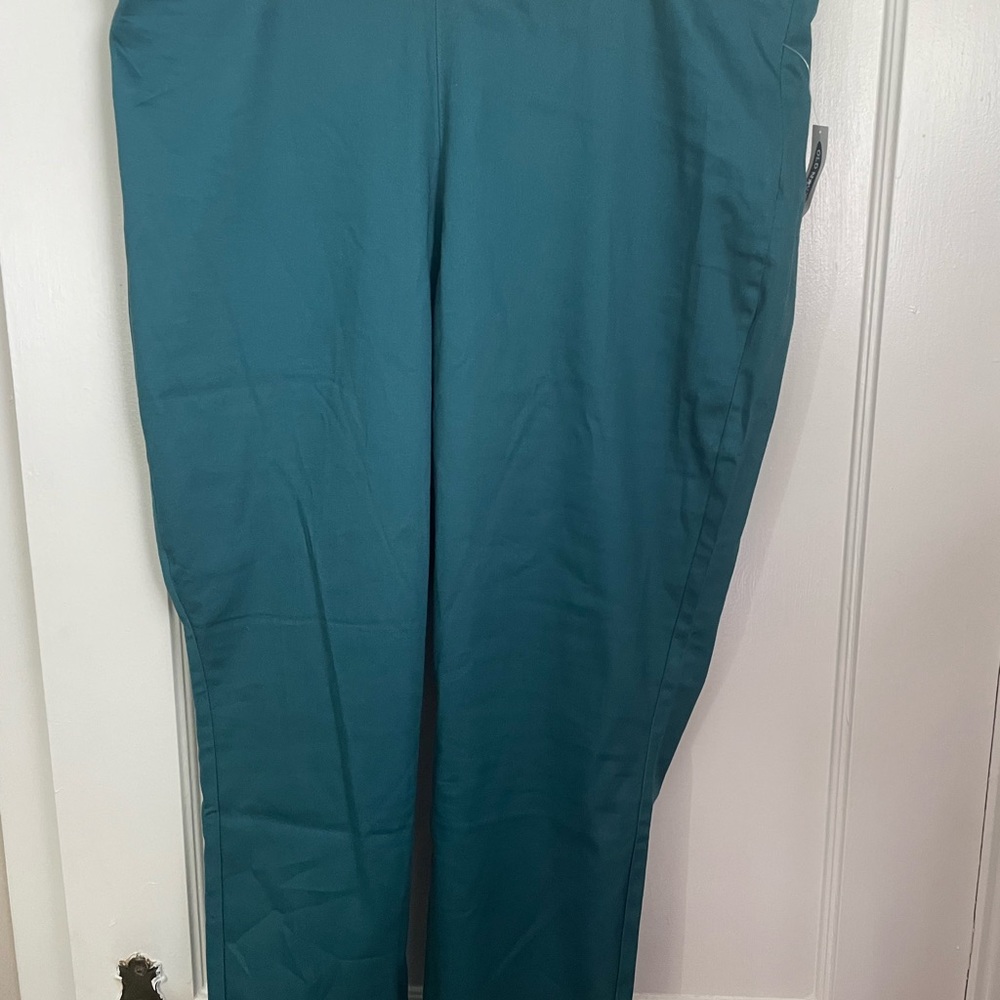 Teal womens stretch twill pants